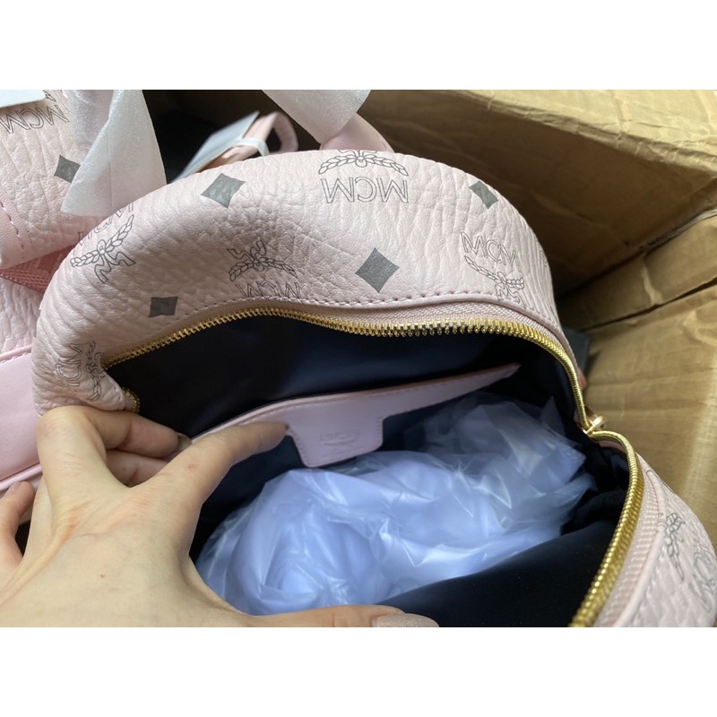 Balo MCM màu hồng