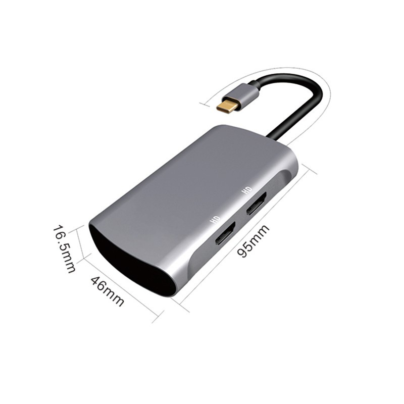 Bộ Chuyển Đổi Hub Usb Type C Sang Hdmi 2 Trong 1 Bằng Hợp Kim Nhôm