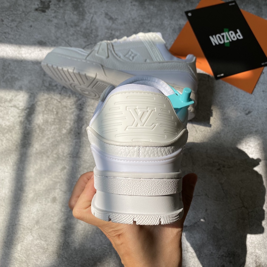 [ẢNH THẬT]Giày LV Trainer 2 màu GREY XÁM, Full White  Full box, tặng kèm tất