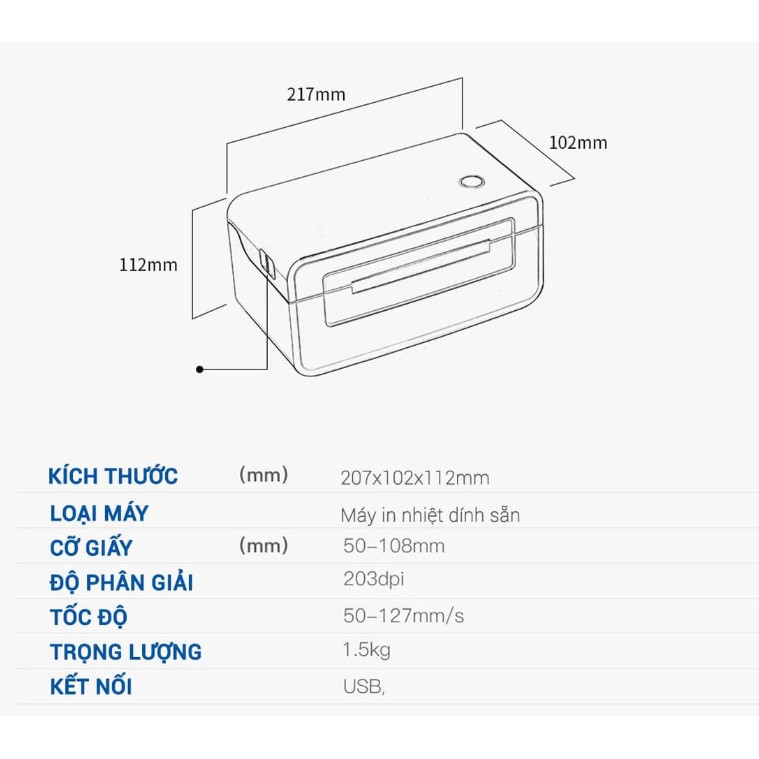 Máy in nhiệt HPRT N51 - In mã vạch, tem nhãn, đơn hàng thương mại điện tử. Tặng kèm khay giấy | BigBuy360 - bigbuy360.vn
