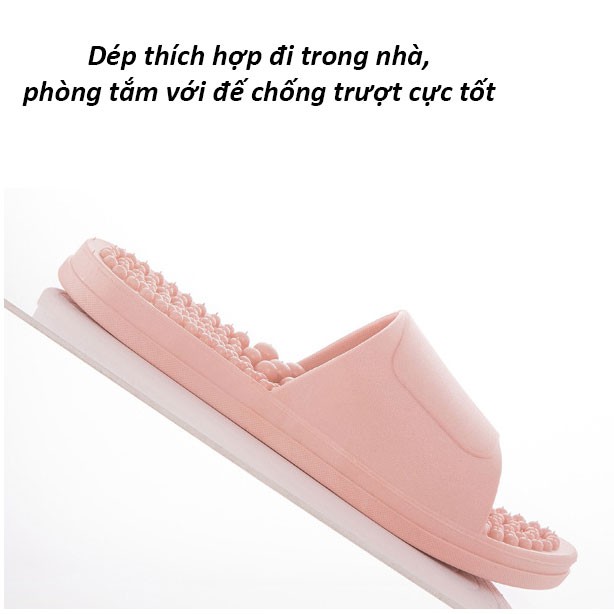 Dép mang trong nhà phòng tắm đế gai chống trượt massage cho người đau gót chân mã PKG068