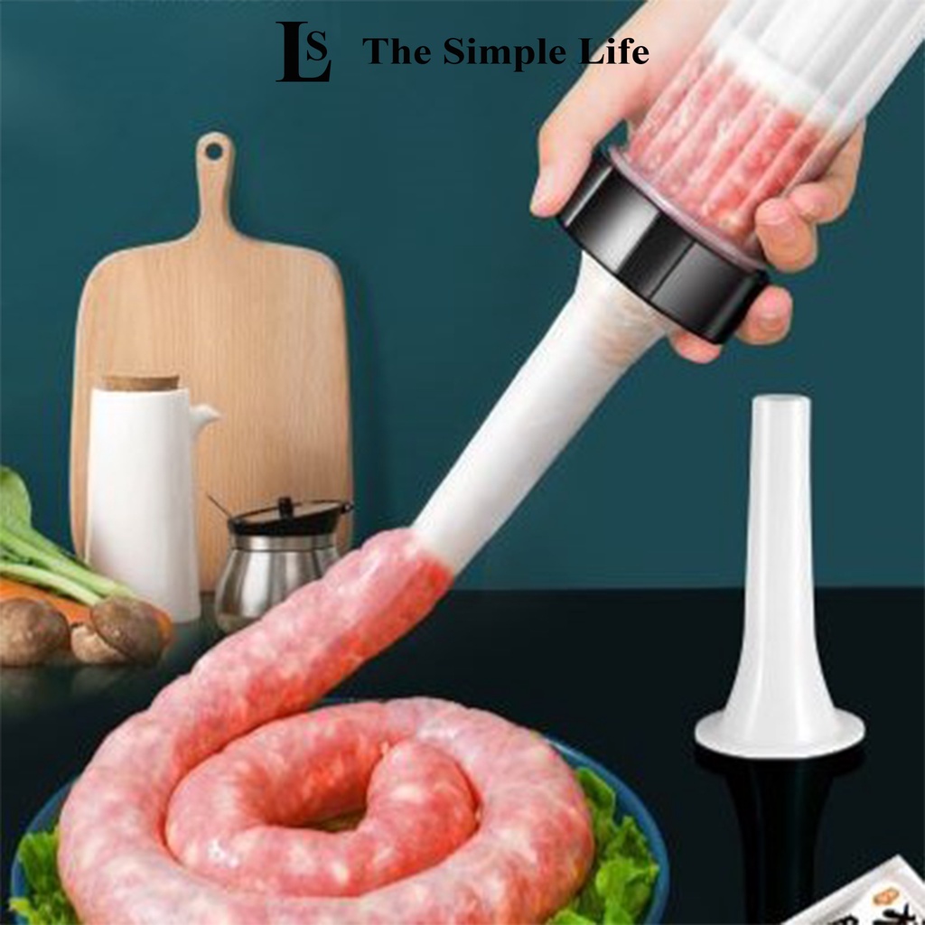 Dụng cụ làm xúc xích lạp xưởng, thiết bị nhồi xúc xích lạp xưởng bằng tay tại nhà 2 phễu cao cấp, tiện dụng [CHÍNH HÃNG]