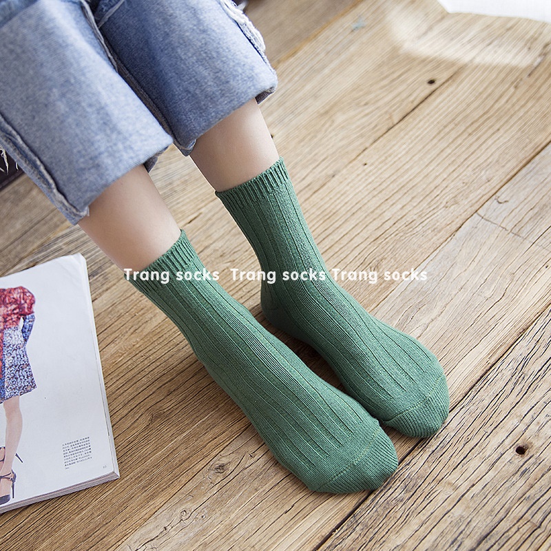 Tất vớ trơn kiểu Vintage  - ảnh thật