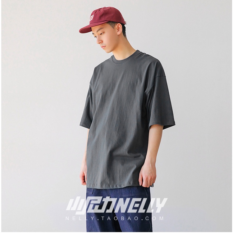 Áo phông Nelly Heybig ngắn tay trơn màu xám đậm