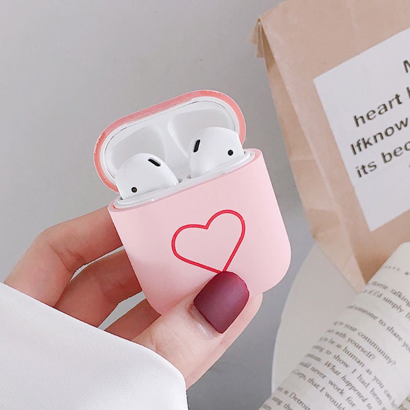 Vỏ Bảo Vệ Hộp Sạc Tai Nghe Airpods 1 / 2 Chống Sốc Họa Tiết Trái Tim Dễ Thương