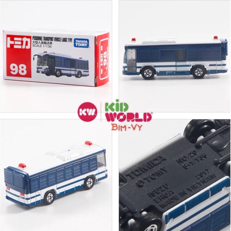 Xe mô hình Tomica Box Bus Personnel Transport Vehicle Large Type Isuzu Erga. MS: 860. Tỷ lệ 1:136.