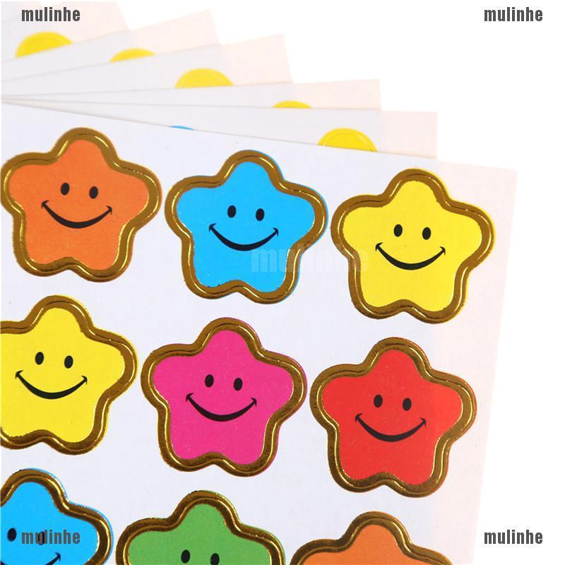 Mul❤ Set 10 Tấm Hình Dán Ngôi Sao Biểu Tượng Cảm Xúc Dùng Làm Phần Thưởng Cho Trẻ Em