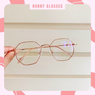 Gọng kính cận nữ dáng tròn lục giác giá rẻ kính mắt kim loại Bunny Kl 29165