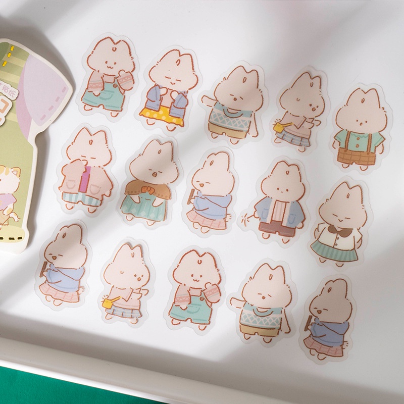 Set 30 miếng dán PET chống thấm nước hình thú hoạt hình dễ thương