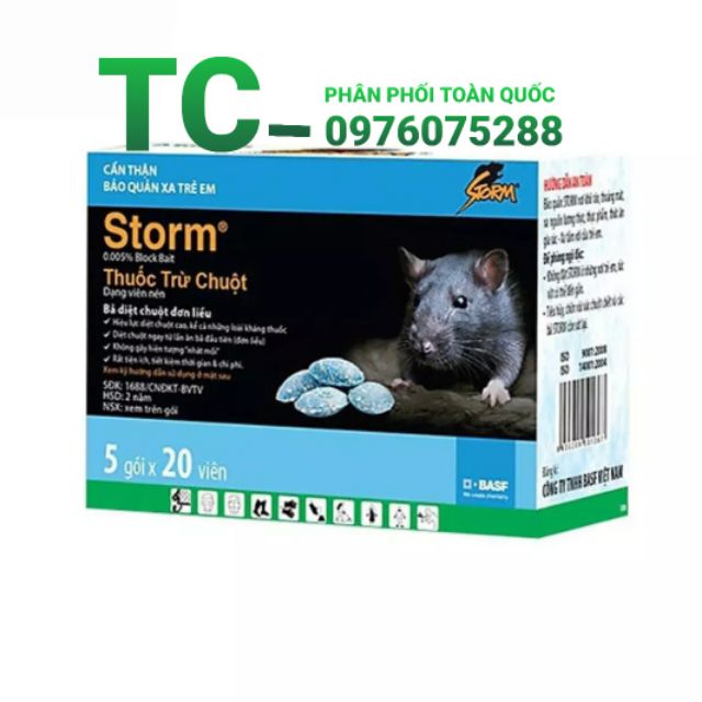 Thuốc diệt chuột Storm 5 gói × 20 viên