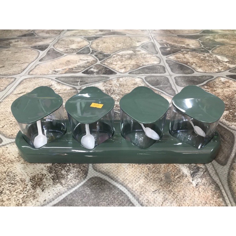 Hủ gia vị 4 khay nhựa châu Hưng plastic