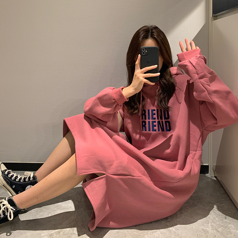 Đầm Sweater Dáng Rộng Dài Tay In Họa Tiết Độc Đáo Duyên Dáng Sành Điệu Cho Nữ
