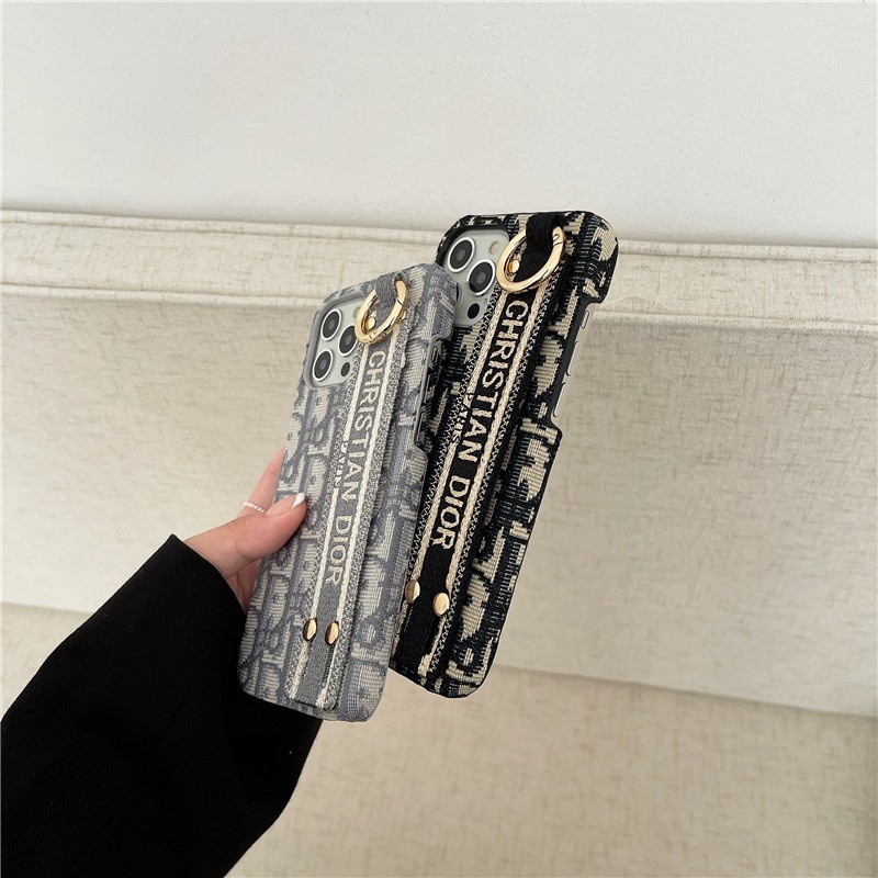Ốp Điện Thoại Chống Rơi Thêu Họa Tiết Sang Trọng Có Dây Đeo Cổ Tay Cho iphone 15 Pro Max 14 13 11 12 Pro Max X Xr XS