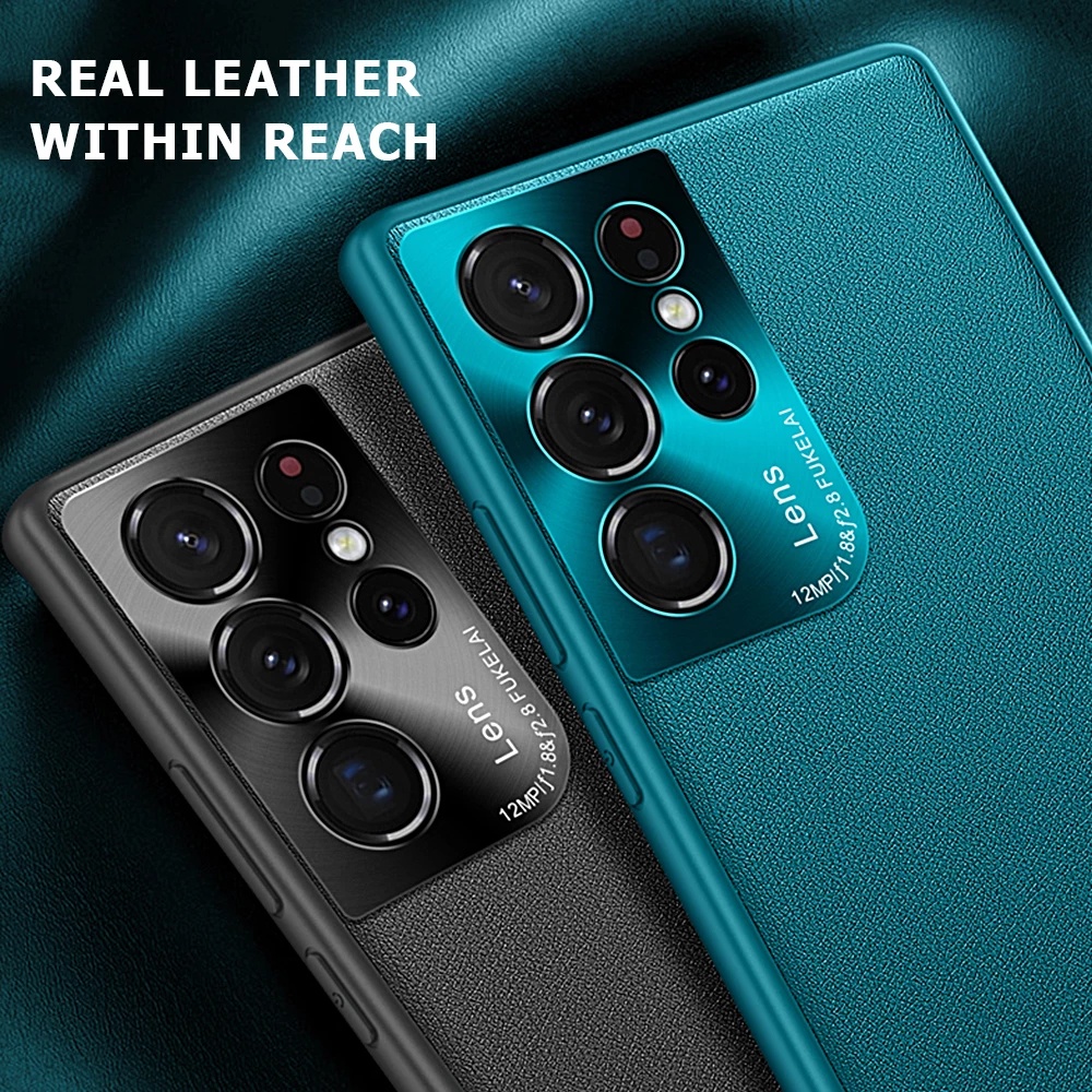Ốp Điện Thoại Nhôm Sang Trọng Bảo Vệ Camera Cho Samsung Galaxy S21 S22 Ultra S20 Plus S21 FE S21+ S22+ S20+ Note 20