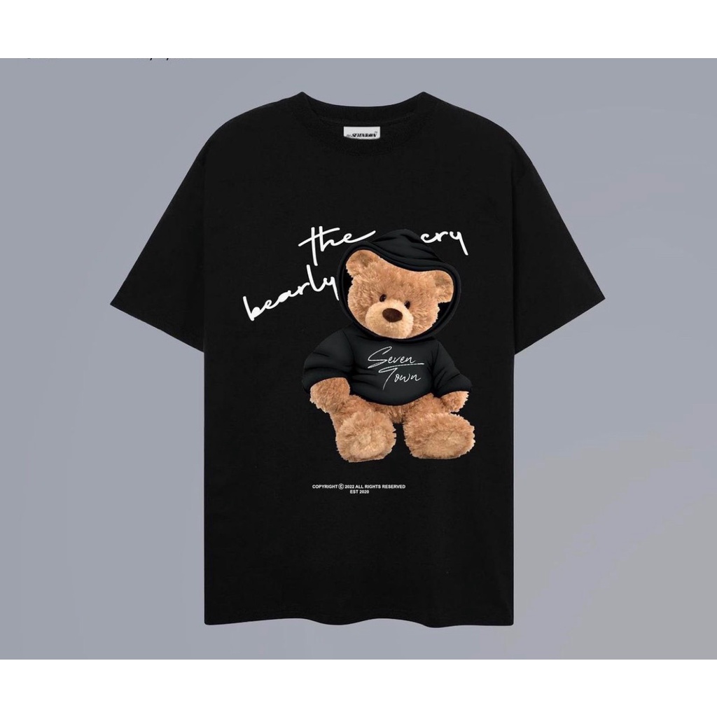 Áo thun tay lỡ swin teddy cho bé , áo phông gia đình unisex , Kid_genZ