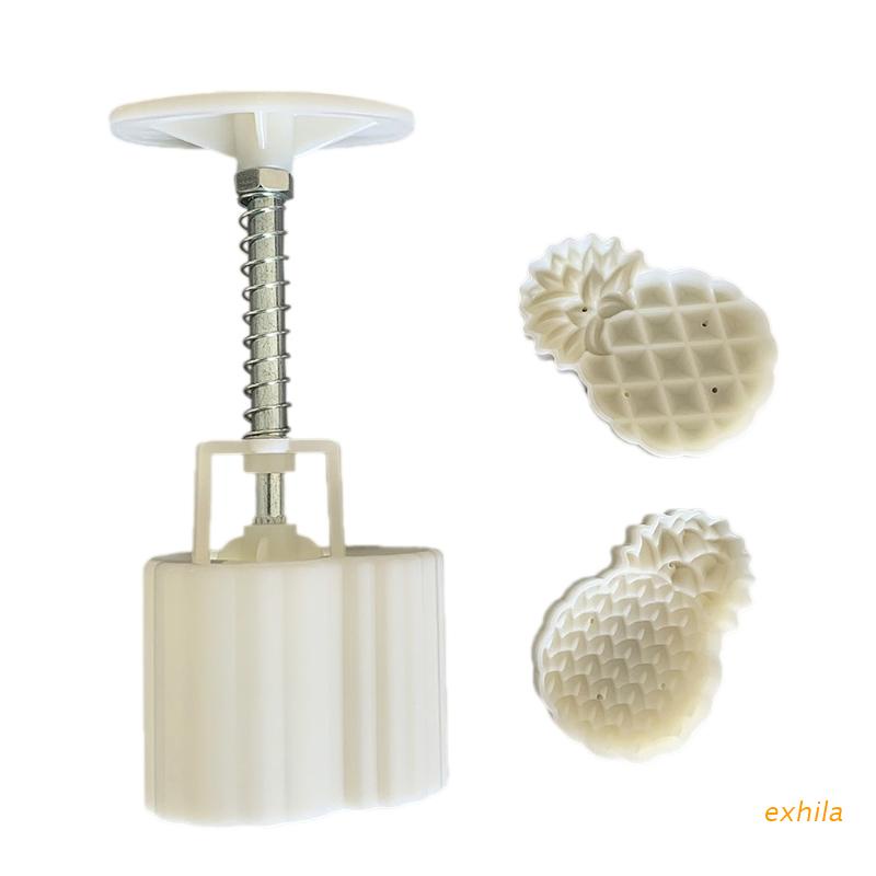 Khuôn nhấn bằng nhựa làm bánh trung thu 30g hình quả dứa tiện dụng