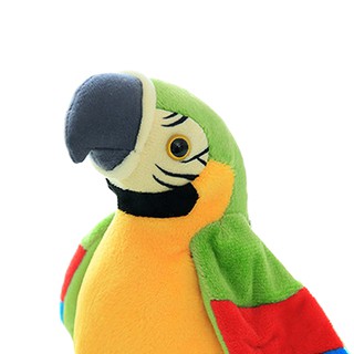 Plush Parrot Toy Stuffed Bird Doll Record Repeat Speaking