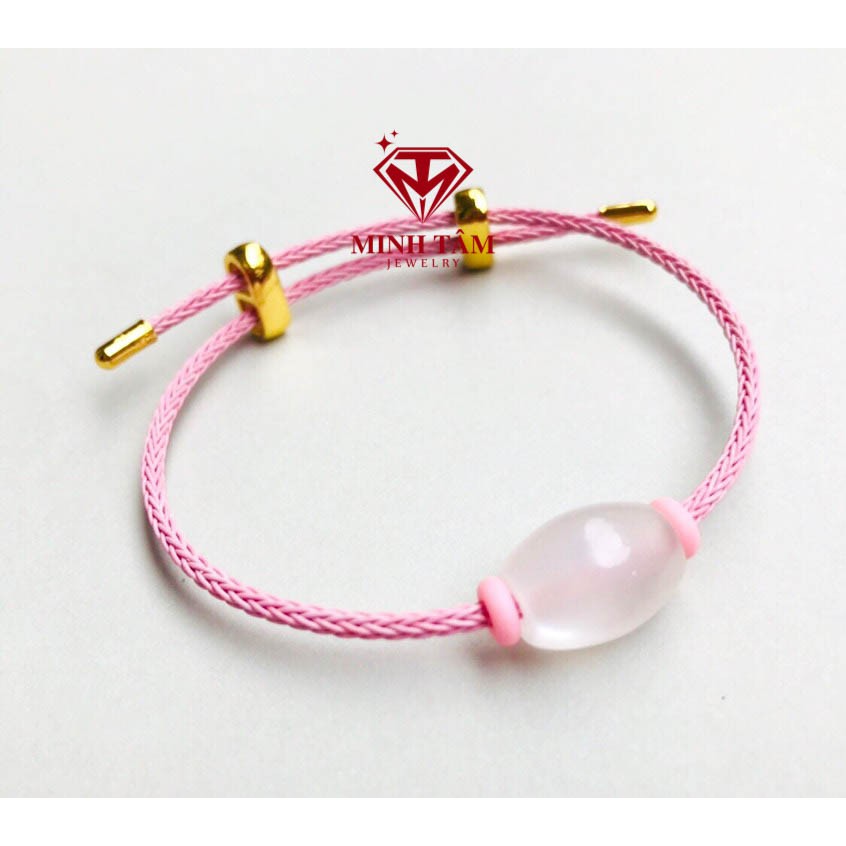 Vòng tay dây cước lu thống đá mặt trăng Moonstone-Minh Tâm Jewelry