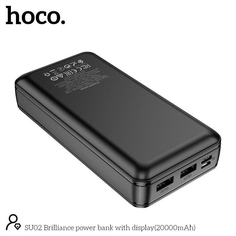 Pin/Sạc Dự Phòng Hoco 20000Mah Sạc Nhanh 2 Cổng Ra Tích Hợp Đèn Pin Bảo Hành 6 Tháng