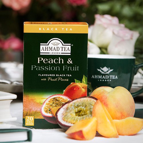 Trà Ahmad vị Đào và Chanh dây (Peach and Passion fruit) (Hộp giấy 40gram - 20 túi lọc có bao thiếc)