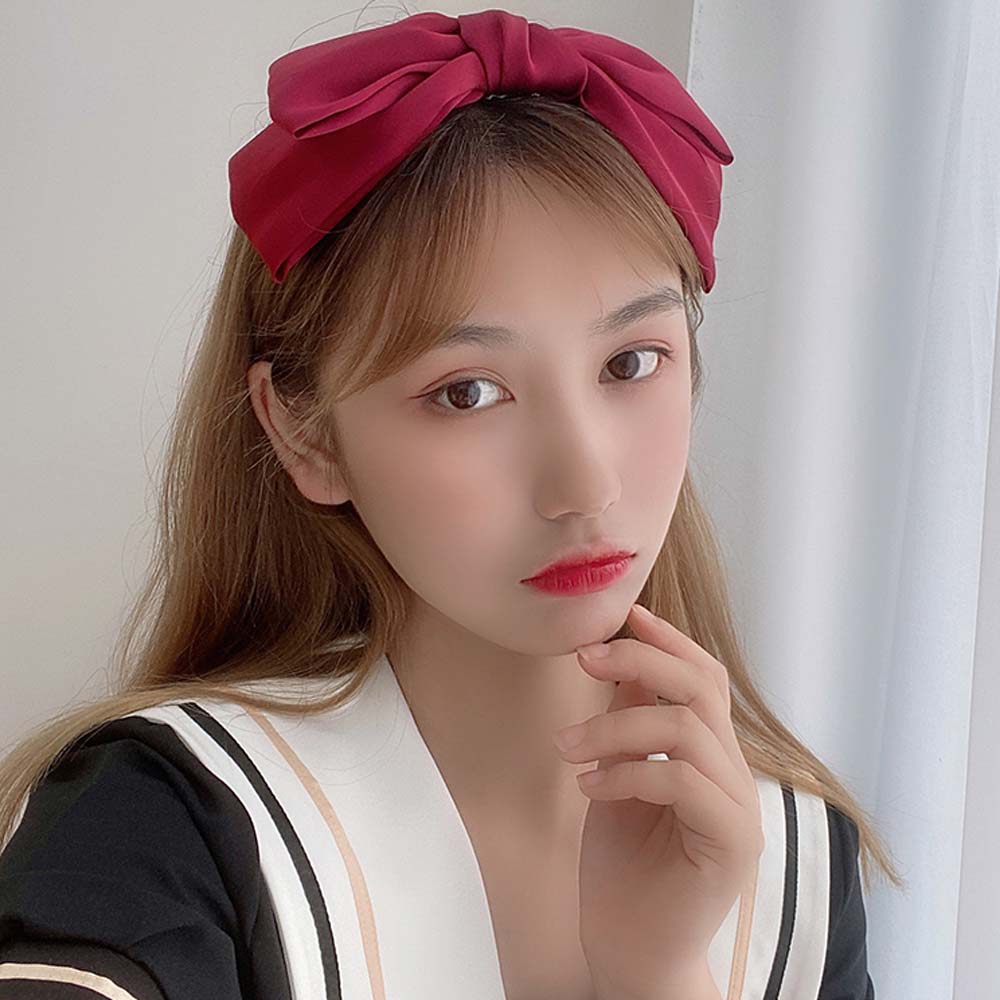 Cài Tóc Gắn Nơ Màu Trơn Thời Trang Cho Nữ