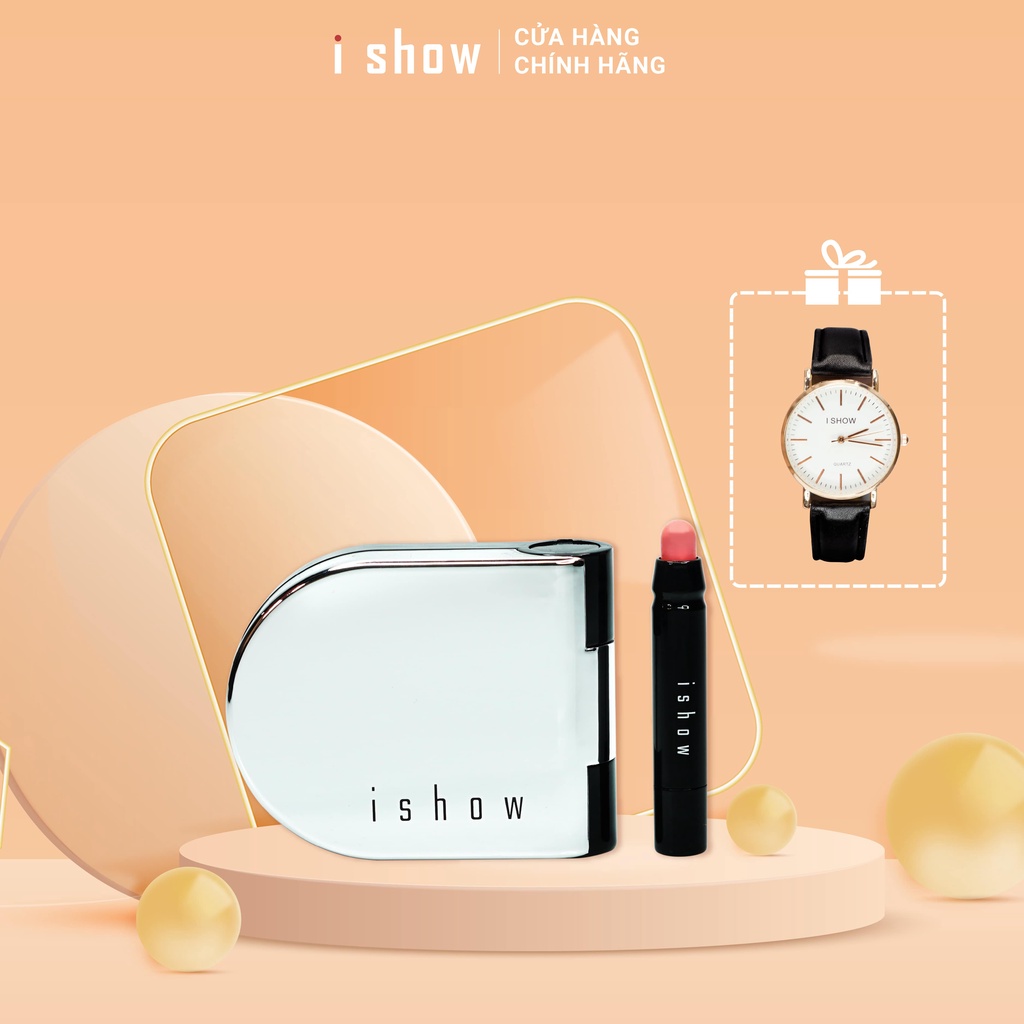 Bộ Phấn Nước Cushion ISHOW Kiềm Dầu Chống Nắng Cao Cấp SPF 50+ PA +++ [ TẶNG KÈM 2 SON DƯỠNG MÔI LIPSTICK ]