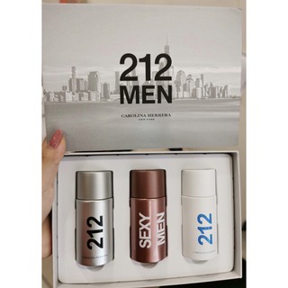 Set Bộ Nước Hoa Carolina Herrera 212 Men mini 3 chai