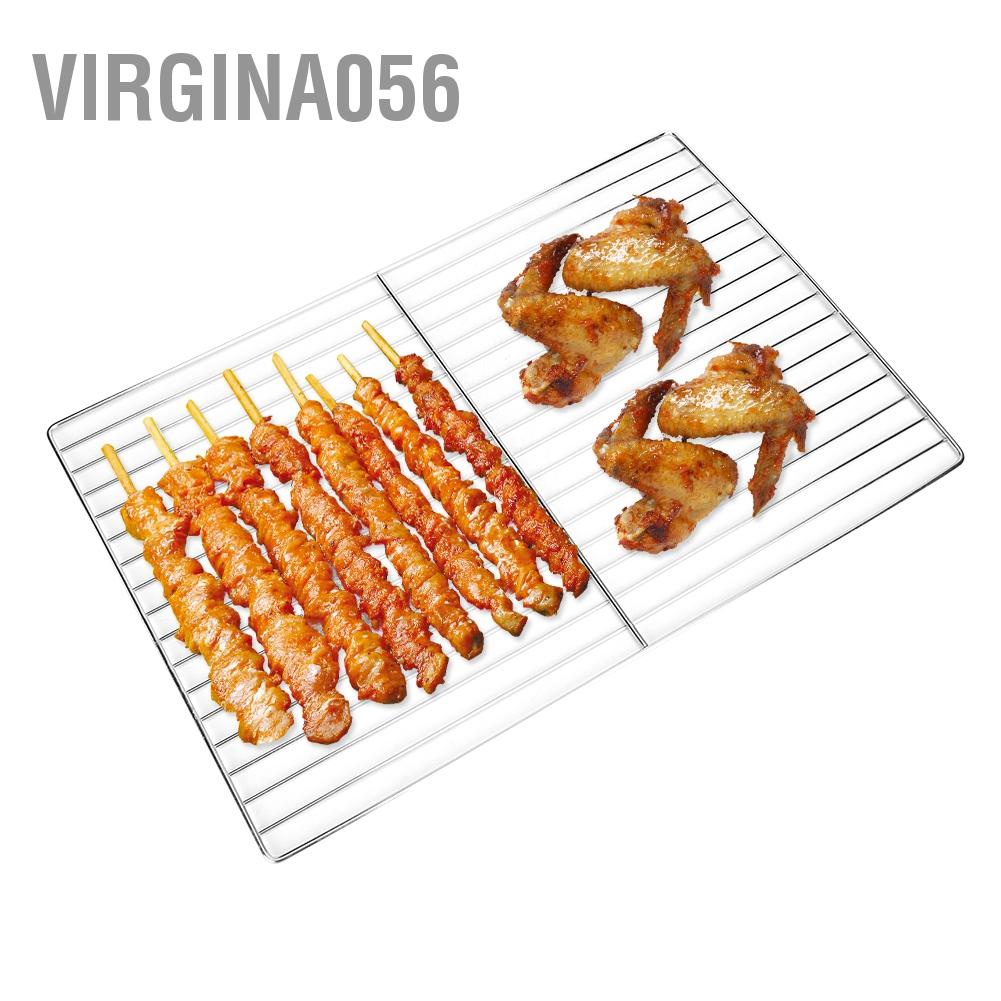 Virgina056 Stainless Steel Non Stick BBQ Rack Barbecue Mesh Grill Net for Large Oven