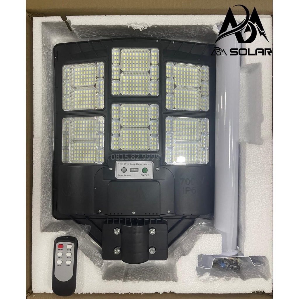 [1050W]Đèn Năng Lượng Mặt Trời, Chiếu Sáng Ngoài SânVườn, Đèn Tấm Pin Liền,Công Suất 700W-1350W- ABM SOLAR