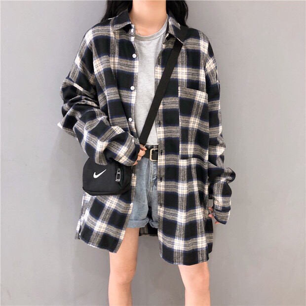 Áo sơ mi khoác ngoài form rộng - somi nam nữ oversize sọc số 15 - 2N Unisex