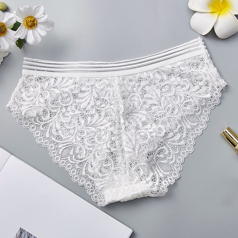 Sexy Lace Panties Women Tempting Pretty Briefs Mid Waist Women Floral Underwear