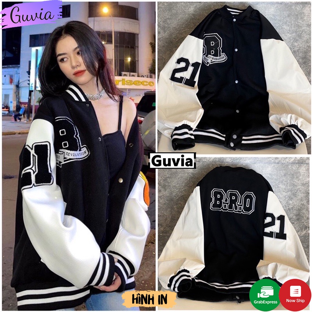 Áo Bomber khoác dù B.R.O nam nữ form rộng Unisex 2 lớp Siêu Hot ulzzang Jacket Bomber Guvia