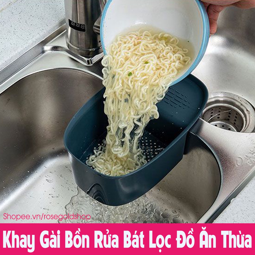 Khay Gác Bồn Rửa Bát Lọc Đồ Ăn Thừa Tiện Lợi, Sạch Sẽ, Có Chỗ Để Đồ Đa Năng