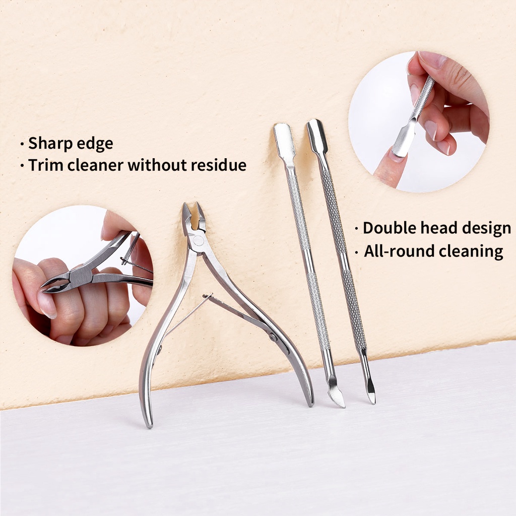Set 8 dụng cụ chăm sóc móng tay móng chân MONJA DIY chuyên nghiệp đầy đủ tiện lợi