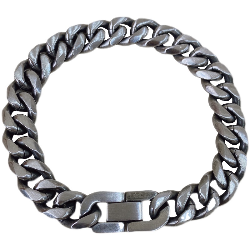 Vòng đeo tay bằng thép titan phong cách hip hop đường phố thời trang cho nam và nữ