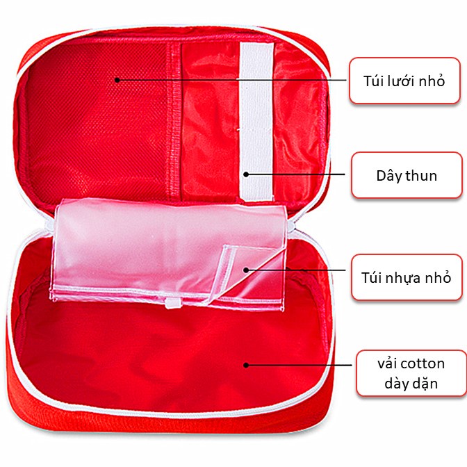 Túi y tế cá nhân mini cầm tay đựng dụng cụ sơ cứu