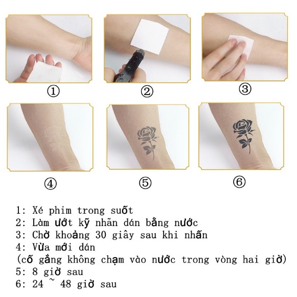 Set 10 miếng dán hình xăm tạm thời Chống Nước hoạ tiết mặt cười phong cách Hàn Quốc xinh xắn đáng yêu Trong 15 Ngày