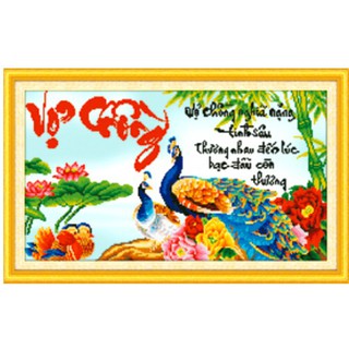 Tranh đính đá vợ chồng df132-70x43cm, chưa đính