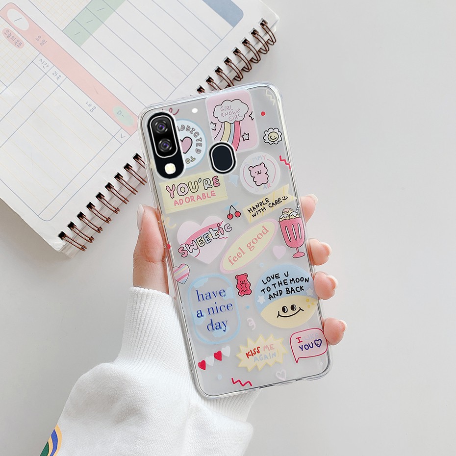 Ốp điện thoại TPU silicone dẻo in họa tiết hoạt hình đáng yêu dành cho Samsung Galaxy A20E A202 A202F