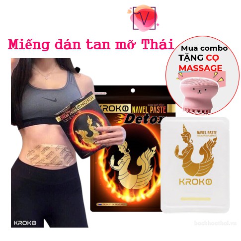 5 Miếng Dán Tan Mỡ Bụng Kroko Detox Thái Lan Navel Paste