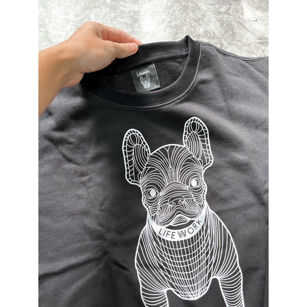 Áo nỉ Lifework sweater Nam, Nữ tay dài cổ tròn thun da cá hàng loại 1