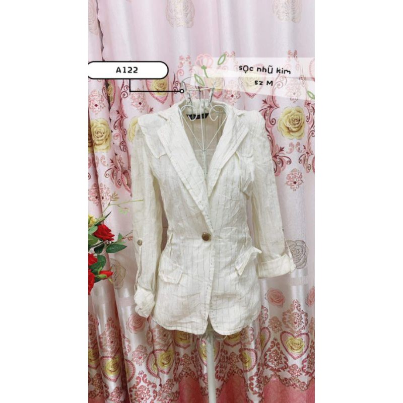 áo khoác vest sọc nhũ kim size M. A122