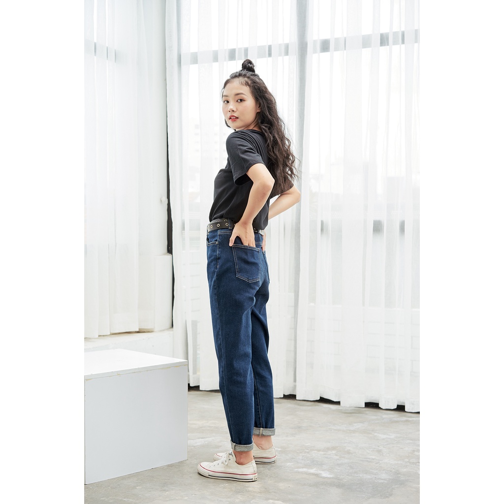 Quần jean baggy lai lật MIEU -FJN13