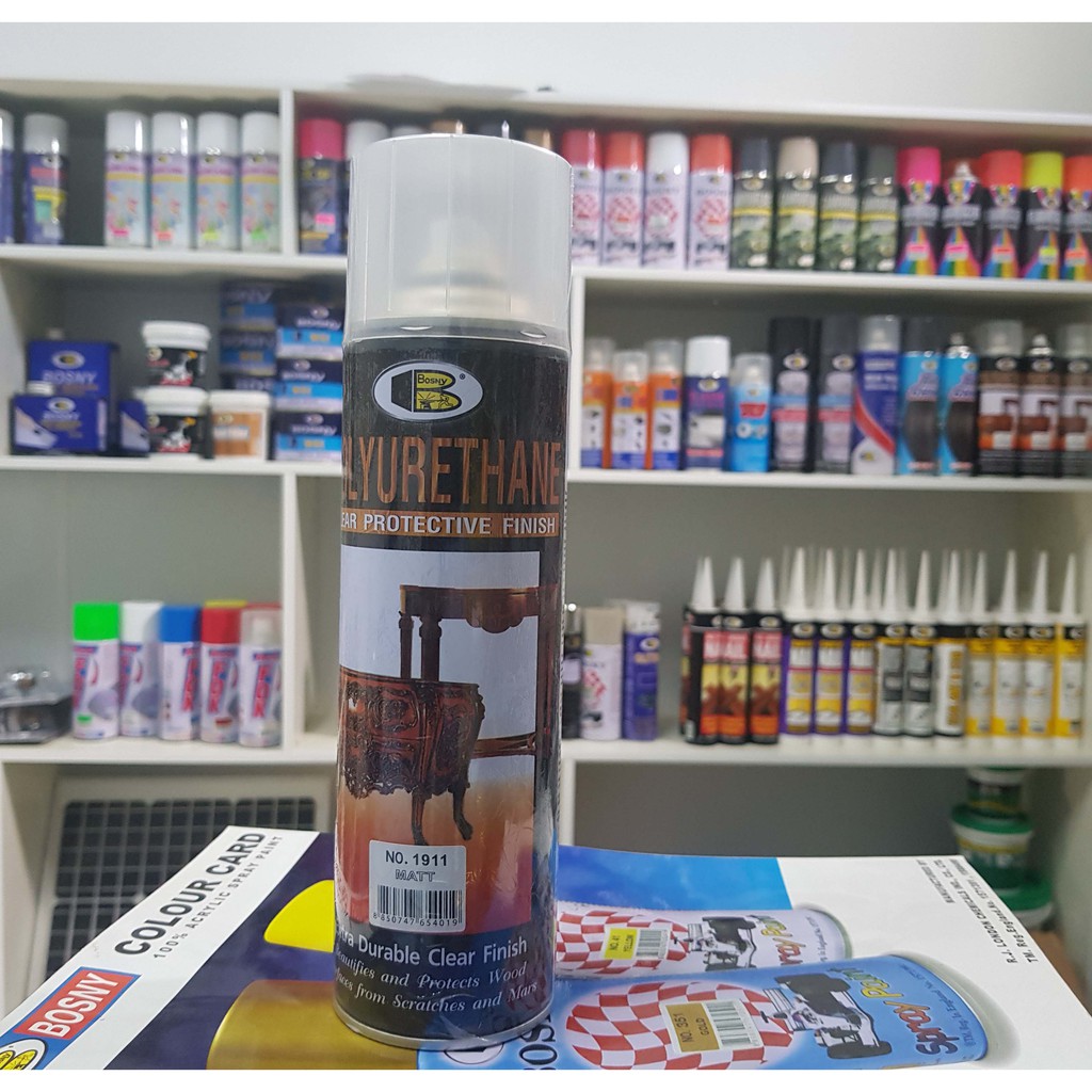 Sơn xịt bóng gỗ PU POLYURETHANE Bosny- Nhập Khẩu Thái Lan