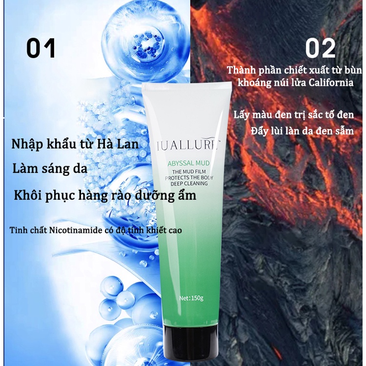 Sữa rửa mặt bùn biển sâu Làm trắng nhanh chóng Tẩy da chết Làm sạch sâu lỗ chân lông Thu nhỏ lỗ chân lông Dưỡng ẩm