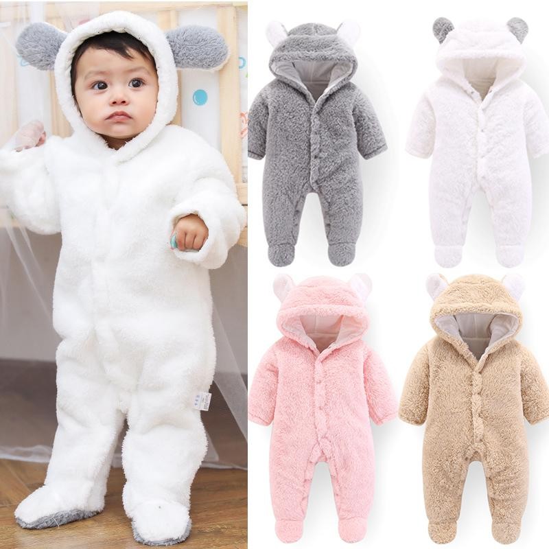Body lông cừu trần bông liền vớ hàng cao cấp mặc mùa đông cho bé trai/gái SLD01