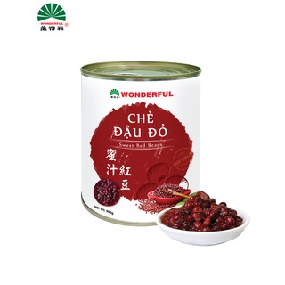 Chè đậu đỏ Wonderful lon 900g topping, thạch