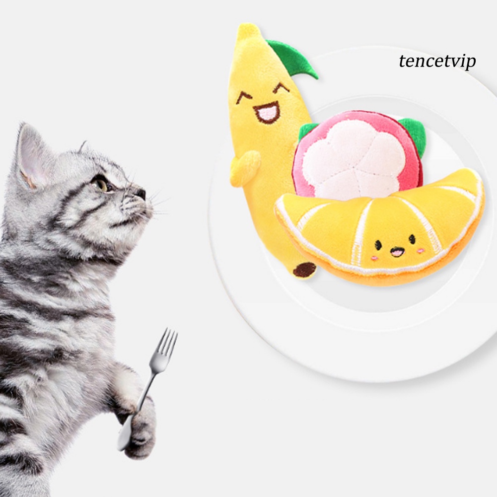 Đồ chơi gặm hình trái cây hoạt hình bằng vải bông chống cắn cho thú cưng