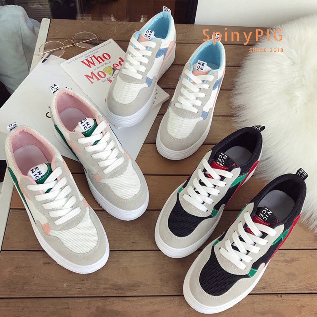 [FREESHIP-KÈM VIDEO] Giày thể thao Sneaker nữ kiểu dáng Hàn Quốc, đế mềm 3.5cm, da lột HOT TREND