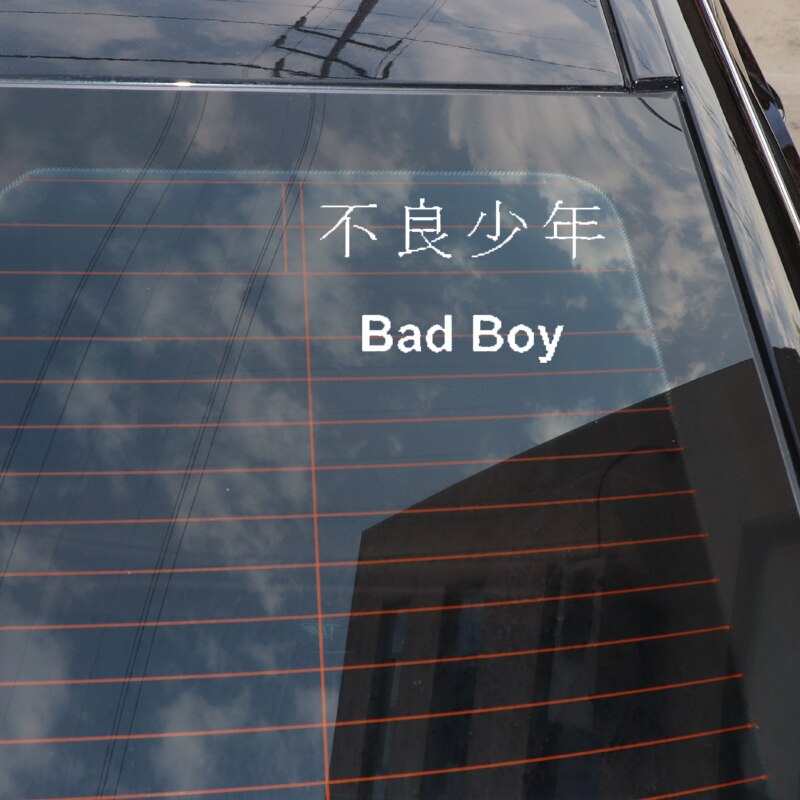 Miếng sticker chữ Trung Quốc Kanji BAD BOY ngộ nghĩnh dán trang trí ô tô 15cmx8.6cm
